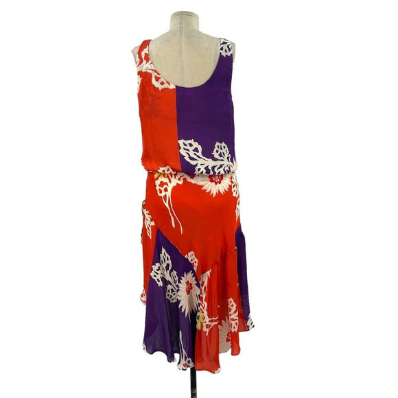 Anthropologie Corey Lynn Calter Dress Cowl Neck Floral Purple Red Size Large - Picture 5 of 6